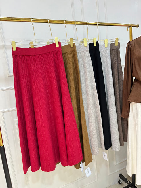 Women Heavy Knitted Twill Long Skirts